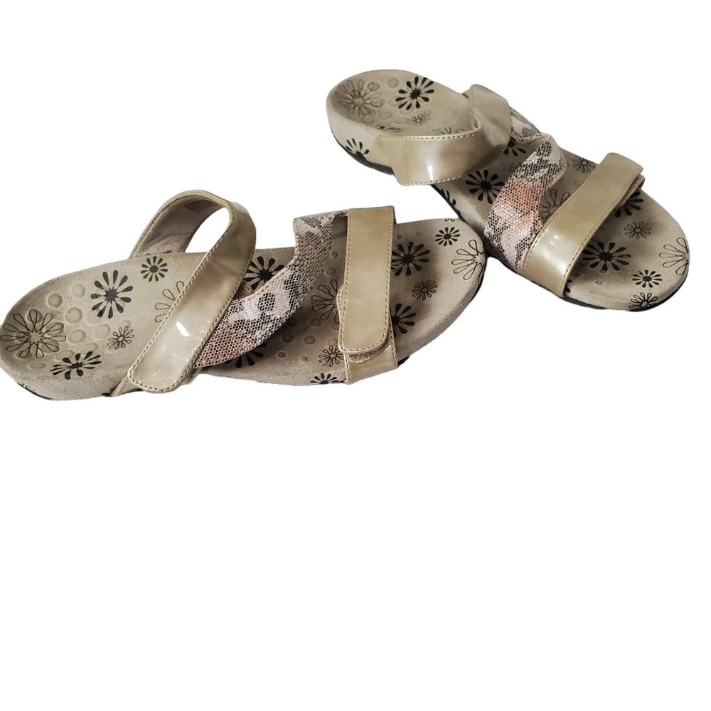 VIONIC Womens Sandals 44Jodie Snake Animal Print Hook Loop Podiatrist Design 9